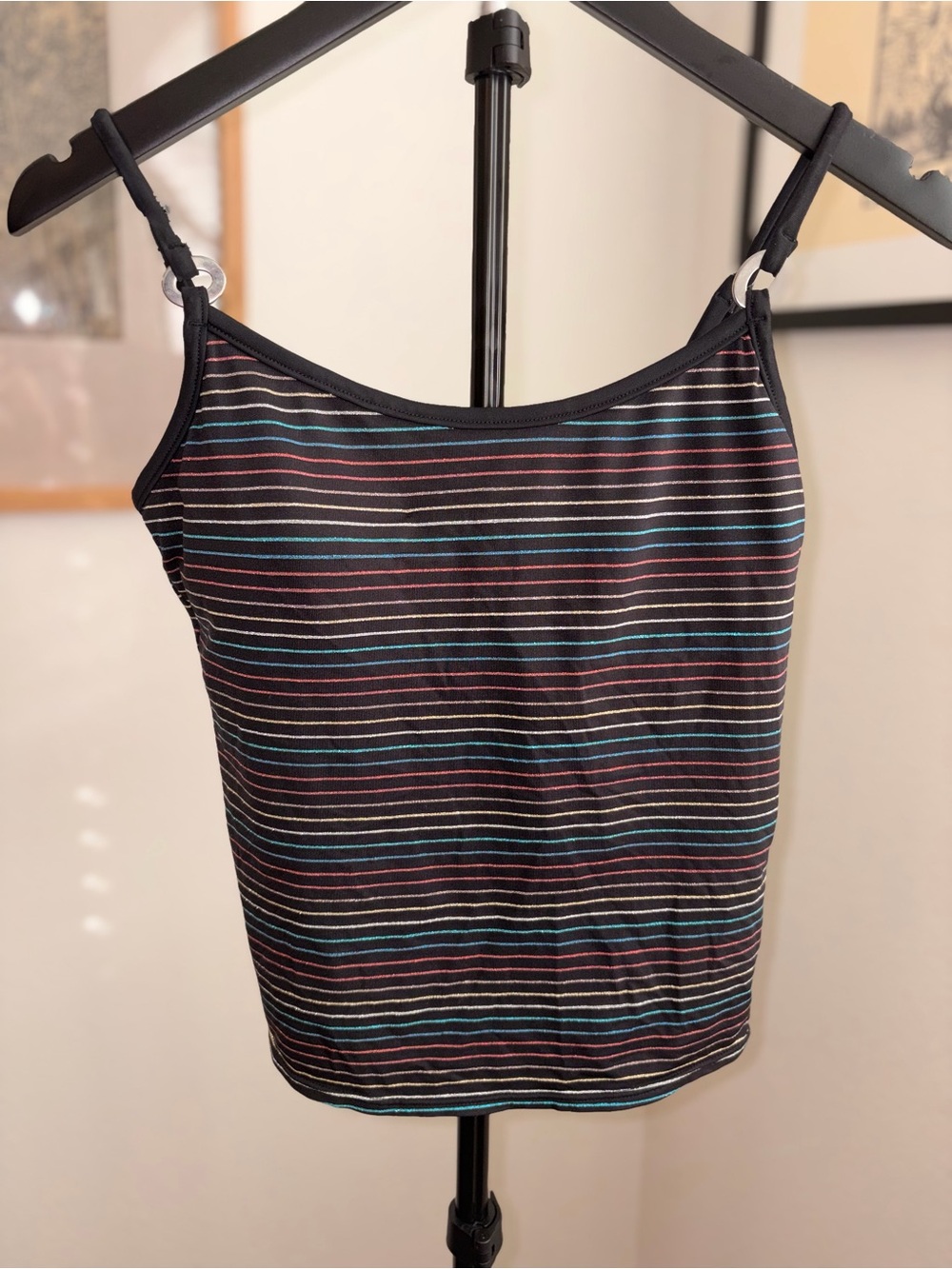 Y2K Women’s Black Striped Workout Tank